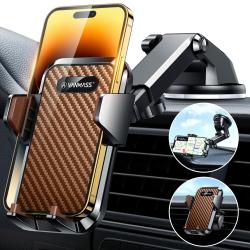 VANMASS Handyhalterung Auto, 【2023 Nr. 1 Superstarke Saugkraft】 Handy Halterung Auto 4 IN 1 Handyhalter Auto Saugnapf & Lüftung für Universale Autos 360° Drehbar Handyhalter für alle Handys Premium gold
