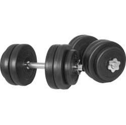 Gorilla Sports 30 kg Kurzhantelset mit Kunststoffüberzug