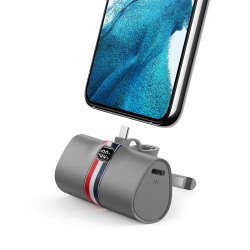Power Bank USB C 5000mAh, Mini tragbares LadegerÀt 20W PD Schnellladung, VIYISI kabellose Powerbank mit LED Display & StÀnder kompatibel mit Samsung/Xiaomi/Huawei/Oppo, Typ C Android Handy - Grau USB-C | Grau