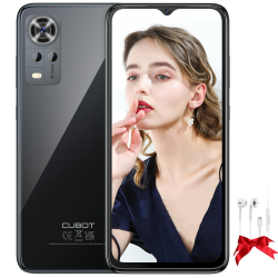 CUBOT Note 30 (2023) Smartphone Ohne Vertrag, Android 12 Handy, 8GB + 64GB/256GB Erweiterbar, 20MP Kamera, 6.52" Display mit 4000mAh, Octa-Core, 4G Dual SIM, Face ID(Inklusive Kopfhörer) Schwarz