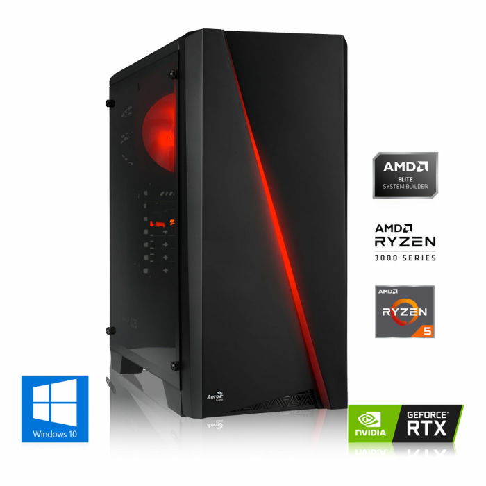 Gaming-PC: AMD Ryzen 5 3600 6x3.60 GHz | 16GB DDR4 | RTX 3070 8GB | 240GB SSD + 1TB HDD | Windows 10 Home