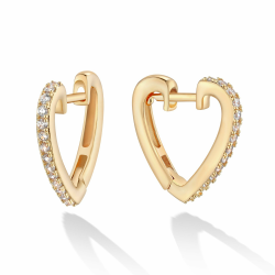 JENOSY Damen Gold Ohrringe Creolen Ohrringe mit AAAA Zirkonia für Damen 18K Vergoldet CZ Creolen Premium Knorpel Ohrringe Hautverträglich & Hypoallergen Modeschmuck für Frauen und Mädchen S Gold Herz
