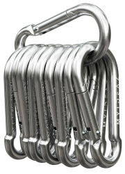 Karabiner Set (60 mm, 80 mm, 100 mm) mit Schnappverschluss aus hochwertigem Premium-Stahl für Camping, Wandern, Schlüsselanhänger, Karabinerhaken von 120 kg bis 350 kg 80mm x 8mm (10 Stück)