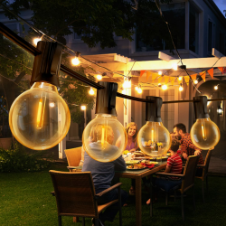 Led Lichterkette AuĂen, 11M Outdoor Lichterkette Strom mit G40 25+2 bruchsichen GlĂŒhbirnen, IP44 Wasserdicht Lichterketten AuĂenbereich fĂŒr Garten, Hochzeit, Party WarmweiĂ