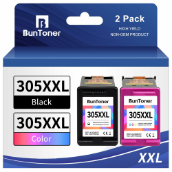 BunToner 305 XL patronen Kompatibel hp 305 druckerpatronen XL Set für HP DeskJet 2720e 4120e HP Envy 6000 6420e Pro 6430 6432 Drucker(Schwarze,Farbe)