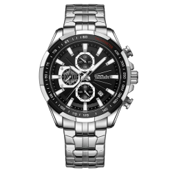 CRRJU Uhr Herren Chronographen Armbanduhr für Männer Wasserdicht Edelstahlarmband Business Analog Quarzuhr Mann Uhren