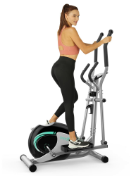 Dripex Crosstrainer fĂŒr Zuhause, Superleises magnetisches Ellipsentrainer mit 8-stufig einstellbarem Widerstand, LCD-Monitor, Pulssensor, Flaschenhalter, 120 kg GewichtskapazitĂ€t (GrĂŒn)
