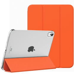 MoKo Hülle für ipad 10. Generation 2022, ipad 10,9 Hülle Dünne Leichte PU Leder Tablet Hülle mit Auto Schlaf/Aufwach Funktion Transluzente PC Rückseite, Orange