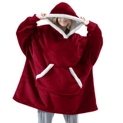 Übergroße Sherpa Hoodie Sweatshirt Decke Damen Weiche Warme Riesen Hoodie Kuschel Kapuzenpullover-Decke Super Weich und Bequem Geeignet für Erwachsene, Männer, Frauen, Jugendliche