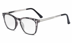 Eyekepper Leser Retro quadratischer Kunststoffrahmen Metall Arms Lesebrille Grau DEMI +2.0, Grau
