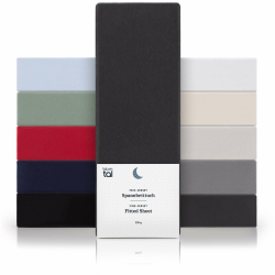 Blumtal® Basics Jersey Spannbettlaken 90x200cm - Oeko-TEX Zertifiziert, 100% Baumwolle Bettlaken, bis 7cm Topperhöhe, Anthrazit