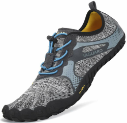 SAGUARO Barfußschuhe Herren Minimalistische Traillaufschuhe Damen Laufschuhe Outdoor Sport Fitnessschuhe Gr.36-48 39 EU Upgrade Grau