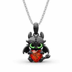 Jeulia Drachen 925 Sterling Silber Halskette Dragon Hug Me Zeigen Sie Ihr Herz Cut Stein Zircon Anhänger für Frauen Freundin Mama Verlobung Hochzeitstag Weihnachten Geburtstag Schmuck Geschenk