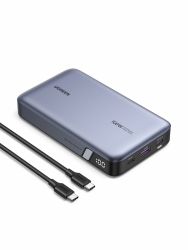 UGREEN 100W Power Bank 20000mAh Powerbank mit 3 Anschlüsse USB C externer Akku mit Digitales Display, kompatibel mit MacBook Pro/Air, iPhone 15 Pro/Pro Max/15/14 Pro, Galaxy S23 Ultra, Dell