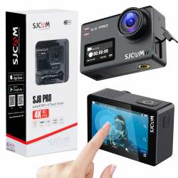 SJCAM SJ8Pro Action Kamera 4K 60fps, WiFi+Fernbedienung+2.33'' Touchscreen 170° FOV 8X Zoom Sechs-Achsen EIS, Unterwasser 40M wasserdichte Helmkamera mit 32G SD Karte und Kits