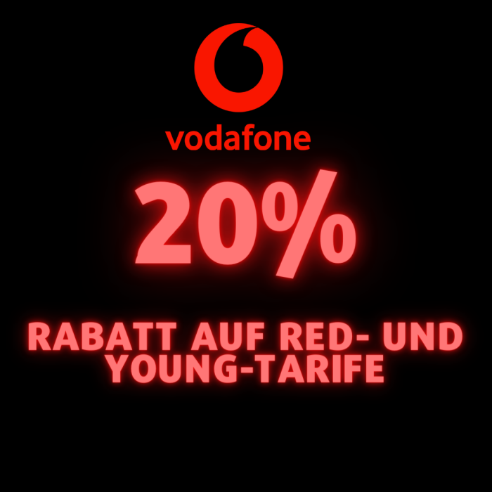 20% Rabatt auf Red- und Young Tarife