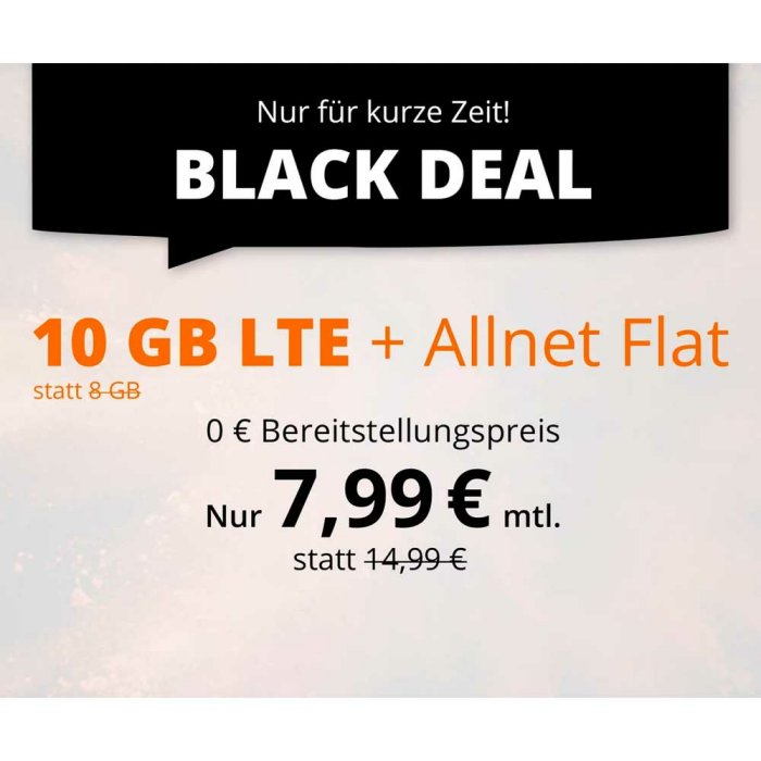 sim.de: Black Week: 10GB LTE + Allnet Flat