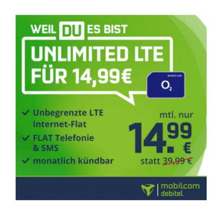 mobilcom-debitel: Unlimited LTE mit bis zu 10Mbit/s