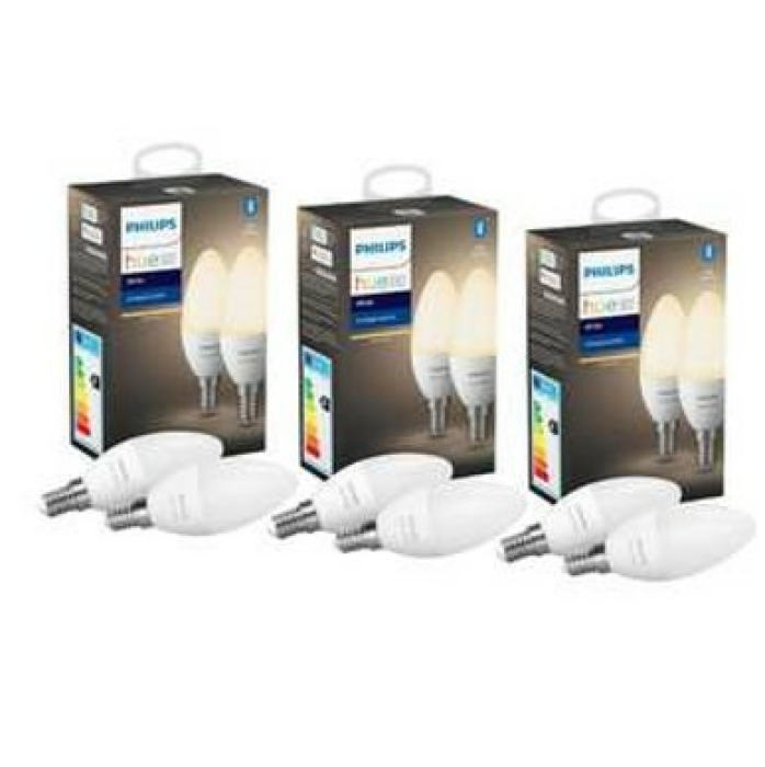 Philips Hue White Ambiance LED E14 5,5W, Bluetooth 6er pack