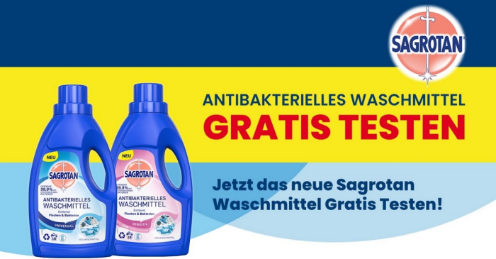 Sagrotan antibakterielles Waschmittel vers. Sorten gratis testen durch Geld-zurück-Garantie