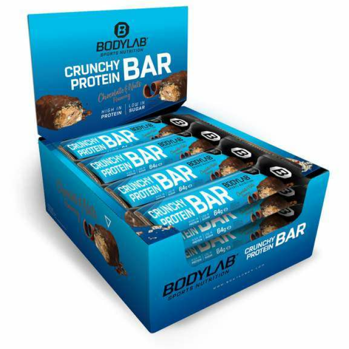 33% Rabatt Bodylab24: z.B. Crunchy Protein Bar (12 x 64g) für 12,05€ oder Protein Brownie (12 x 50g) 8,03€ I