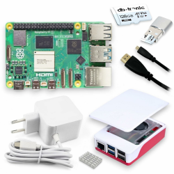 Raspberry Pi 5 8GB Starter-Kit | 128GB microSD | Offizielles 27W Netzteil | Offizielles Gehäuse mit Lüfter | 4K Micro HDMI Kabel 1m | Alu-Kühlkörper Angebot bei HelloDeals