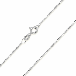 MATERIA Schmuck feine 925 Silber Panzerkette 1mm - Damen Halskette silber in 40-120 cm verfügbar #K32 45 Zentimeter Angebot bei HelloDeals