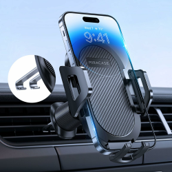 Miracase Handyhalterung Auto【2023 Neuester Doppelhaken】 Universal Handyhalter Auto Lüftung,360 Grad Drehung KFZ Handyhalterung für iPhone 15/14/13/12 Pro Max Plus/Samsung und 4-7 Zoll Smartphone Kohlefaser Angebot bei HelloDeals