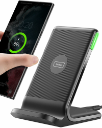 INIU Wireless Charger Stand, 15W Qi Zertifiziert Induktive Ladestation Schnelles Kabelloses Ladegerät Handy Ständer handyhalterung für iPhone 16 15 14 13 12 Pro Max Xr Xs Samsung Galaxy S23 S22 Google 1 Stück Gray Angebot bei HelloDeals