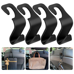 tao pipe 4 stücke Auto Lagerung Haken, Auto Kunststoff Haken Rücksitz Kopfstütze Haken Aufbewahrungshaken für Autositz Autositz Rücksitzhaken Kopfstütze Kleiderbügel Handtaschenhalter Taschenhaken Angebot bei HelloDeals