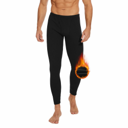 AKKQHH Thermo Unterhosen Herren Lange Warm Thermohose Männer Thermounterwäsche Winter Skiunterwäsche Fleece Funktionsunterwäsche Unterwäsche Hose Schwarz L Angebot bei HelloDeals