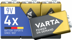 VARTA Batterien 9V Blockbatterien, 4 Stück, Power on Demand, Alkaline, Vorratspack, smart, flexibel, leistungsstark, ideal für Rauchmelder, Brand- & Feuermelder 9V 4 Stück Angebot bei HelloDeals