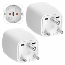 Clomnpe 2 Stück Reiseadapter für Indien,Reisestecker Indien,Deutschland nach Indien,Reisestecker Typ D,Adapter Indien,Reiseadapter Sri Lanka,Steckdosenadapter Stromadapter für Sri Lanka,India,Nepal Angebot bei HelloDeals