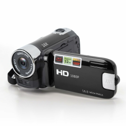 Videokamera-Camcorder, 16x 1080P 30FPS Vlogging-Kamerarecorder mit Drehbarem 2,7-Zoll-TFT-Bildschirm, Fülllicht, Eingebautem Lautsprecher, Unterstützung von 32 GB, für Hochzeiten (Schwarz) Angebot bei HelloDeals