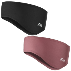 Sport Stirnband Ohrenwärmer für Damen und Herren-Frühling/Herbst/Winter Fleece Ohrenschützer Stirnbänder Windstopper für Joggen, Laufen, Wandern, Fahrrad und Motorrad Fahren, Runter Helm 2 Stück Schwarz+rot Angebot bei HelloDeals