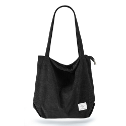 KALIDI cord Tasche Damen Umhängetasche mit Reißverschluss,Groß Shopper Tasche Tote Bag Handtasche Schultertaschen für Arbeit Büro Reisen Einkaufen Schule und Alltag Schwarz Angebot bei HelloDeals
