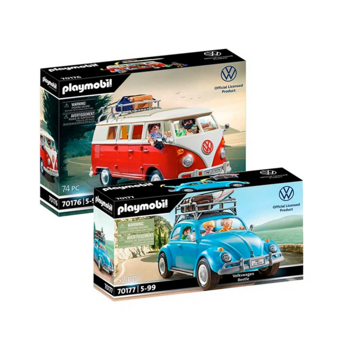 Playmobil® 70176 Volkswagen T1 Camping Bus + 70177 Volkswagen Käfer