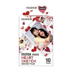 INSTAX Mini Film Heart Sketch 10 shot, Hearts border Angebot bei HelloDeals