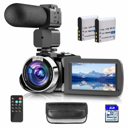 Hojocojo Videokamera 4K 42MP Camcorder 18X Digital Zoom Kamera Recorder für YouTube 3.0 Zoll LCD Bildschirm Vlogging Kamera mit 2 Batterien, SD-Karte, LED-Fülllicht, Fernbedienung 4K 18X Angebot bei HelloDeals