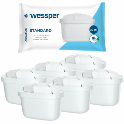 Wessper Wasserfilter Kartuschen für Kanne, Ersatz für Brita Maxtra + Filterkartuschen, Aktivkohlefilter Filter, Kompatibel Wasserfilter Brita Kanne , Dafi, und Aquaphor - 6 stück Angebot bei HelloDeals
