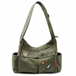 Captain Blues Canvas Messenger Bag Umhängetasche Crossbody Schulter Tote Hobo Bag für Frauen und Männer - Große Tasche mit mehreren Fächern Grün Angebot bei HelloDeals