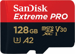 SanDisk Extreme PRO microSDXC UHS-I Speicherkarte 128 GB + Adapter & RescuePRO Deluxe (Für Smartphones, Actionkameras oder Drohnen, A2, Class 10, V30, U3, 200 MB/s Übertragung) Single Pack 128 GB Extreme PRO Angebot bei HelloDeals