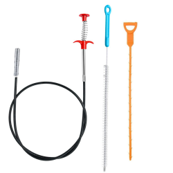 Abflussspirale Spülbecken Reinigungshaken 3 Stück Abflussschlange Abflussreiniger Spirale Rohrreinigungsbürste Reinigungsspirale Abfluss Haar Clog Tool für Waschbecken Badewanne Abwasserkanäle 1.6m-3Pcs Angebot bei HelloDeals