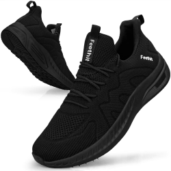 Feethit Sneaker Herren Schuhe Sportschuhe Laufschuhe Turnschuhe Herren Tennis Fitness Jogging Walkingschuhe Leichtgewichts Atmungsaktiv Freizeit Straßenlaufschuhe Schlüpfen Schuhe 44 EU Alles Schwarz Angebot bei HelloDeals