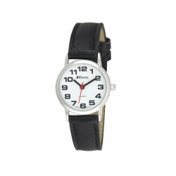 Ravel - Unisex - Armbanduhr mit großen Ziffern - Analoges Quarzwerk - R0105 Damen - 27mm Uhrengehäuse Schwarz / Silber Ton Angebot bei HelloDeals