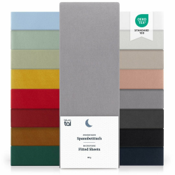 Blumtal® Spannbettlaken 140x200 cm - Bettlaken aus Microfaser - Oekotex zertifiziertes Spannbetttuch Leintuch - Bettspanntuch - Grau 140 x 200 x 30cm Grau Angebot bei HelloDeals