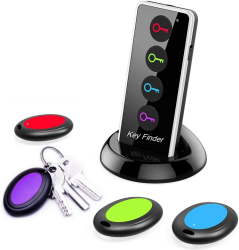 Schlüsselfinder Key Finder, Reyke Remote Finder Drahtloser RF-Gegenstandsfinder mit LED-Taschenlampe für Schlüssel, Brieftasche, Telefon und Haustier-Tracker (RF-Sender, 4 Empfänger) Angebot bei HelloDeals