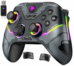 EasySMX X15 Controller PC, PC Controller Wireless mit 7 RGB Licht, Gaming Controller PC mit Hall Joystick&Trigger, Bluetooth Controller Kompatibel mit PC/Switch/Handy/Tablet-Schwarz Angebot bei HelloDeals