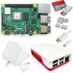 Raspberry Pi 4 4GB Starter-Kit | USB-C Netzteil 15W | Gehäuse | 64GB SD Karte | 4k Micro HDMI Kabel | Kühlkörper Set Angebot bei HelloDeals