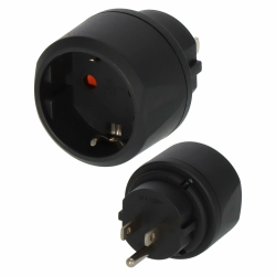 Brennenstuhl Reisestecker/Reiseadapter (Reise-Steckdosenadapter zum Anschluss elektrischer Geräte mit Schutzkontakt Stecksystem in Ländern mit amerikanischem (3-Pin) Stecksystem) schwarz Angebot bei HelloDeals